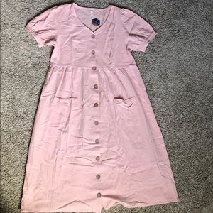 Pinkblush Dusty rose button down midi dress
